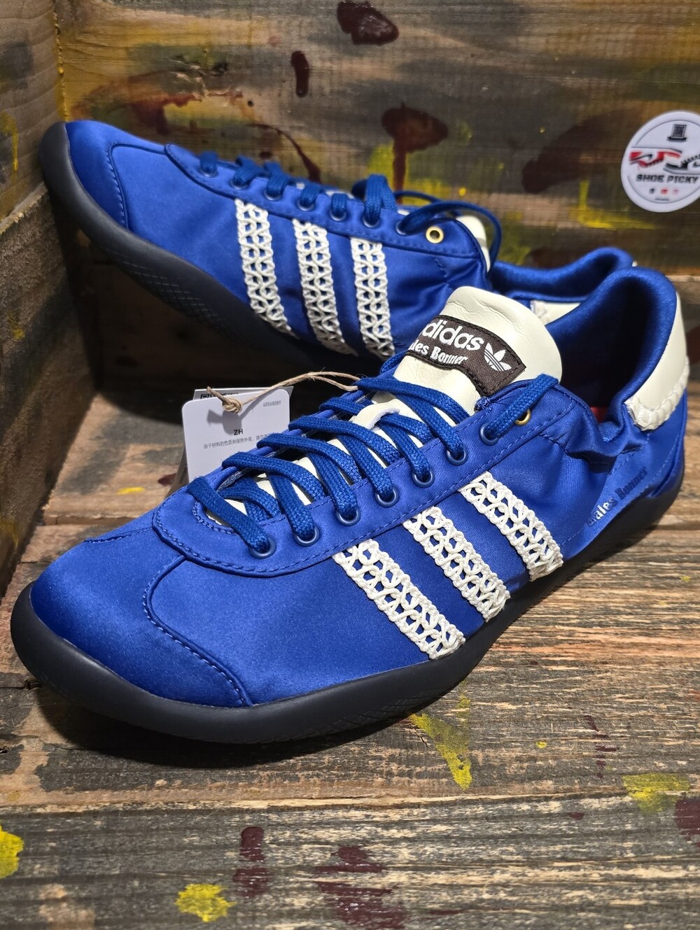 Adidas x Wales Bonner Karintha Satin Shoes Sneakers Royal Blue Men's 9.5 JR1774